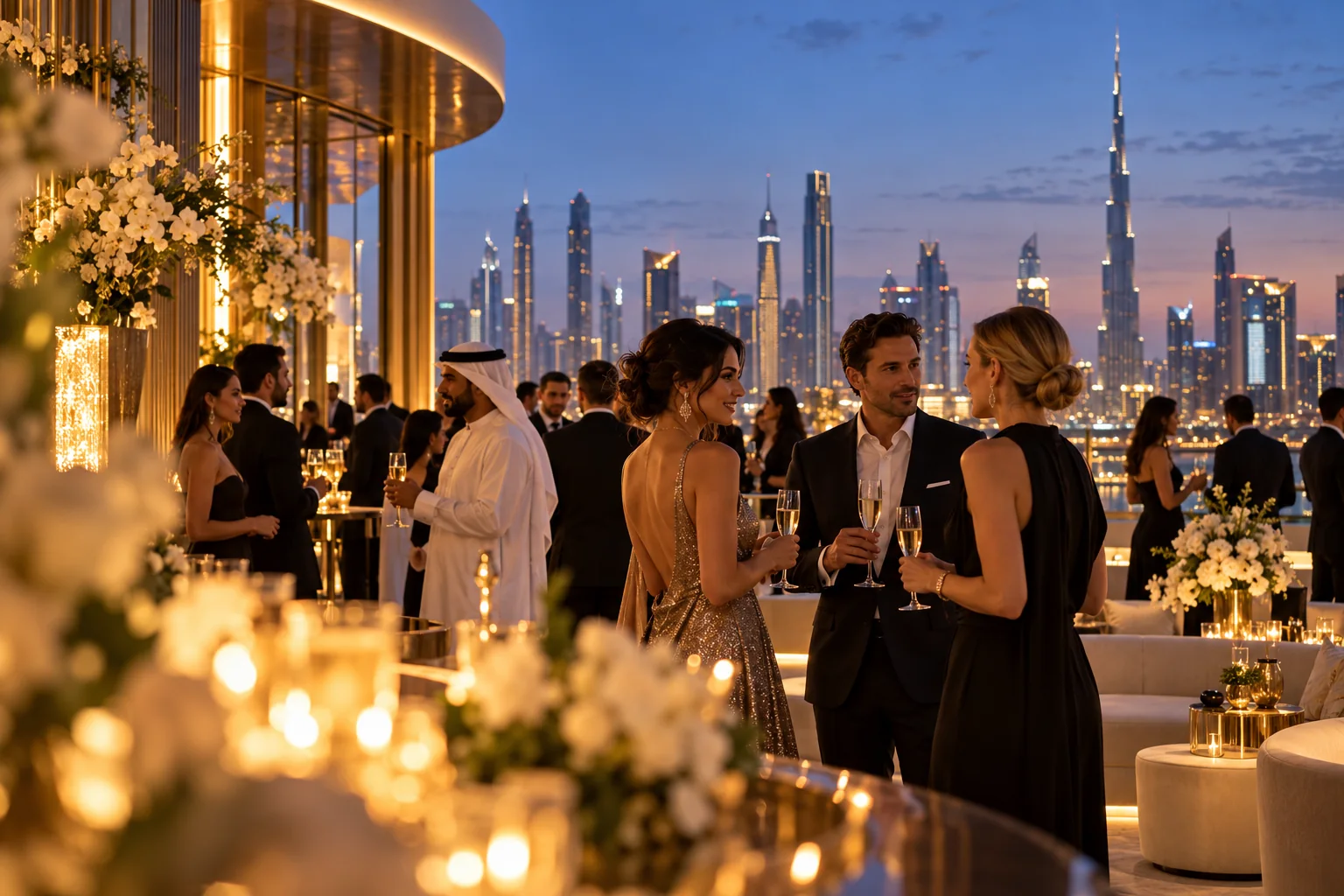 Illustrative evening brand event in Dubai